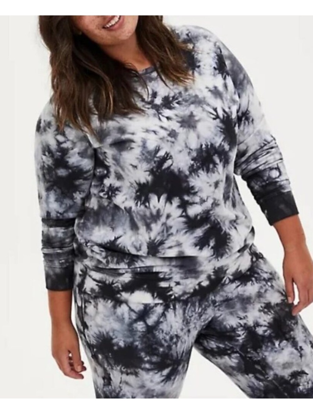Torrid 0 like new terry blue tye dye sweater top